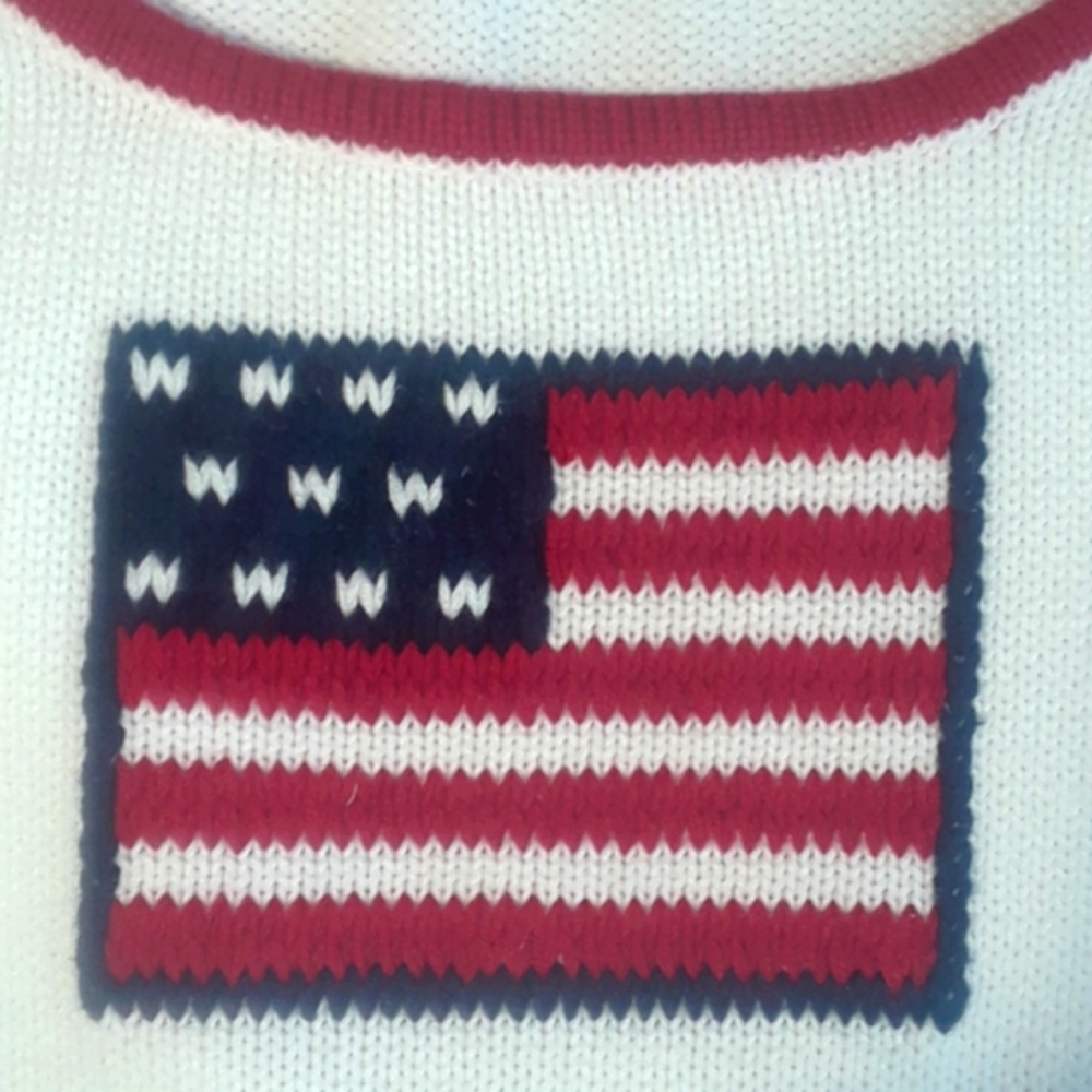 American Flag Knit sleeveless sweater XL - Picture 3 of 5